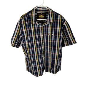 Nautica Jeans Co Plaid Short Sleeve Button Down Shirt Size XL Cotton